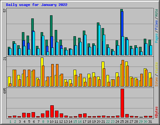 Daily usage for January 2022