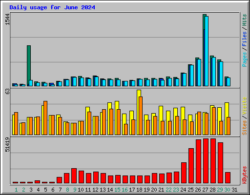 Daily usage for June 2024