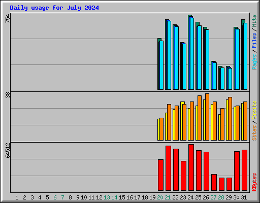Daily usage for July 2024