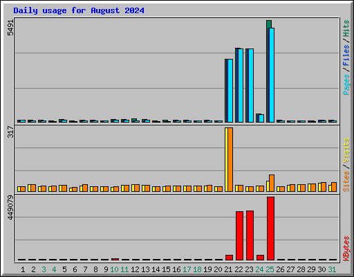 Daily usage for August 2024