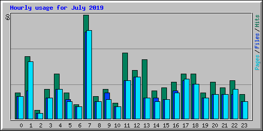 Hourly usage for July 2019