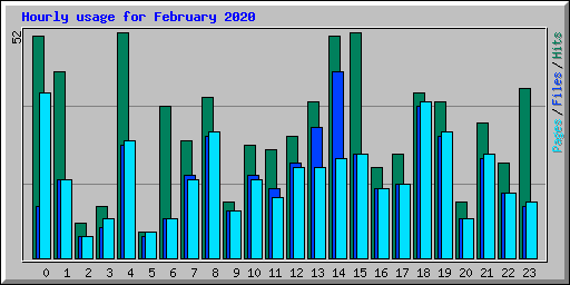 Hourly usage for February 2020