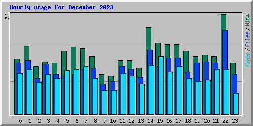 Hourly usage for December 2023