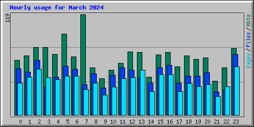 Hourly usage for March 2024