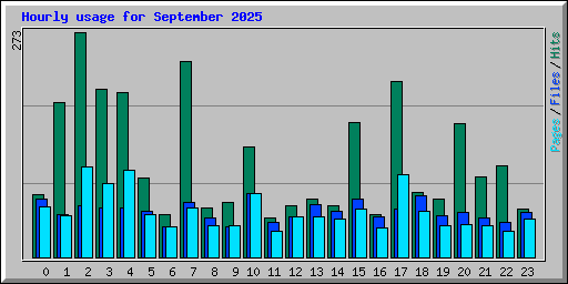 Hourly usage for September 2025